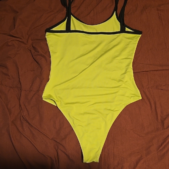 SHEIN Bright Yellow Bodysuit with Black Accents - Picture 3 of 3